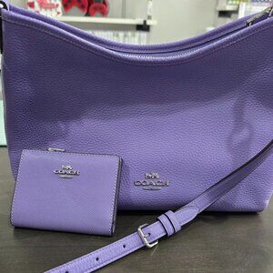 COACH Laurel Shoulder Bag and Crossbody + Wallet Light Violet (Retail $626)